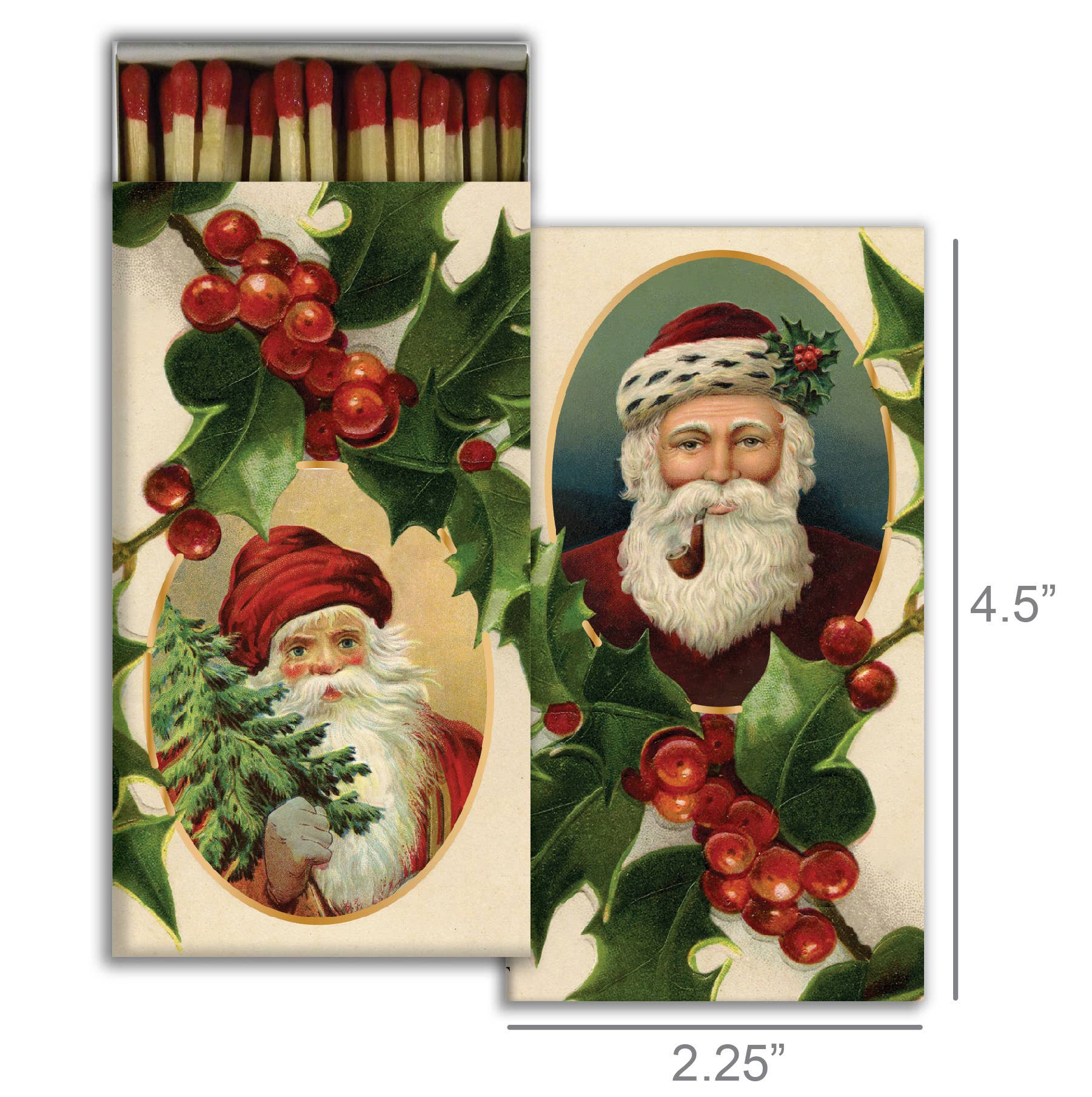 Match - Santa's And Holly - Rustbelt Candle Co.